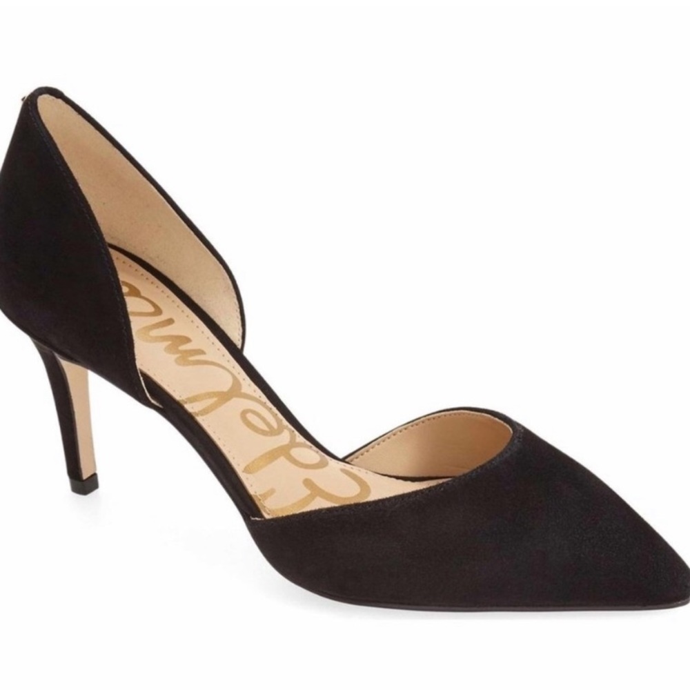 Sam Edelman Tesla D’Orsay Black Suede Heels